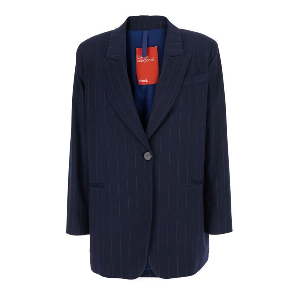 Merci Women Jacket Blue With Technical Details In Tech Fabric For Men